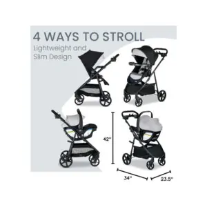 ectqrd1tym6c0b_9-1.jpg - Carrinho e Assento de Carro para Bebê Britax Willow Brook S, com Base Alpine e Tecnologia ClickTight, Capa e Inserto SafeWash Viagem Segura
