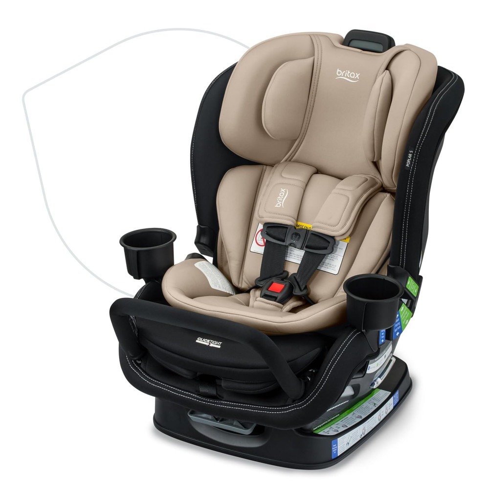 ectqwx3ggwrc0b_0.jpg - Cadeirinha de Bebê Conversível Britax Poplar S 2 em 1, Design Slim de 43 cm, Tecnologia ClickTight, Modelo Sand Onyx, Cinto de Segurança.
