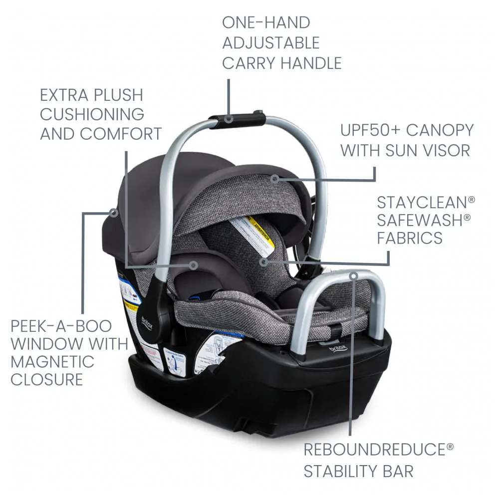 Cadeirinha de Carro para Bebê Britax Willow SC com Base Alpine Pindot Stone
