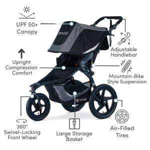Carrinho de corrida BOB Gear Revolution Flex 3.0, preto grafite