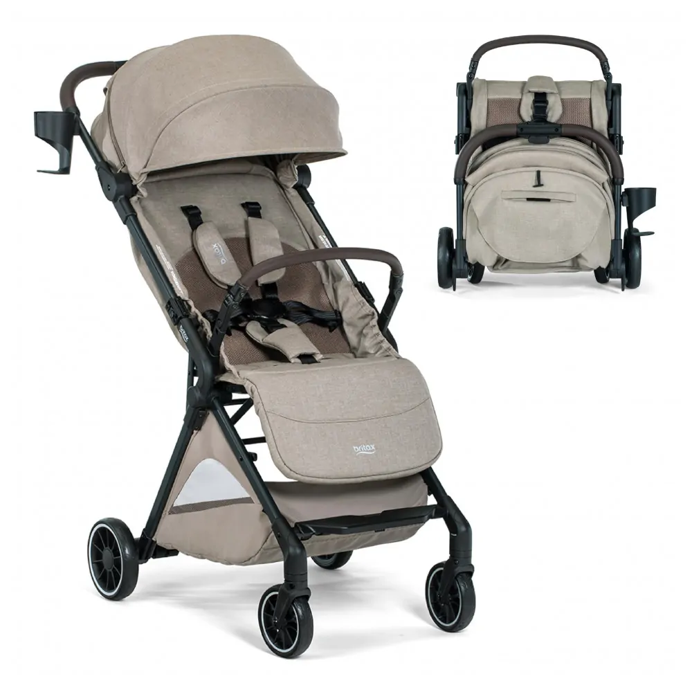 Carrinho Britax Juniper Teca Sistema de Viagem Compacto com Cadeirinha Compatível