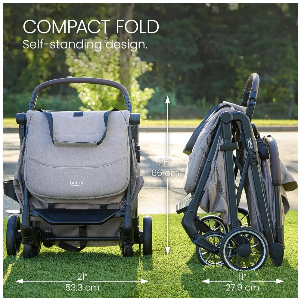 Carrinho Britax Juniper Teca Sistema de Viagem Compacto com Cadeirinha Compatível