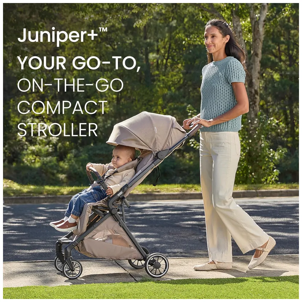 Carrinho Britax Juniper Teca Sistema de Viagem Compacto com Cadeirinha Compatível