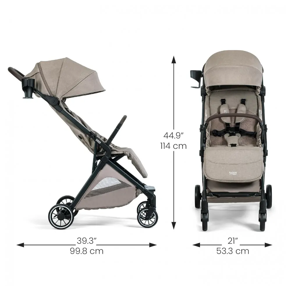 Carrinho Britax Juniper Teca Sistema de Viagem Compacto com Cadeirinha Compatível