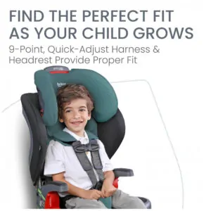 Cadeirinha Britax Grow with You ClickTight Verde 2 em 1 Arnês Elevador 11,3 a 54,4 kg