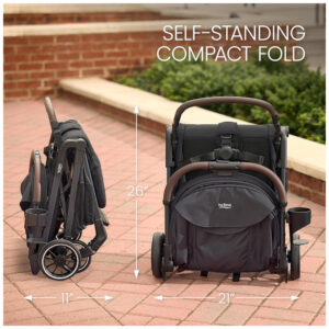 Carrinho de Bebê Britax Juniper Preto Compacto com Sistema FastPack até 22,7 kg
