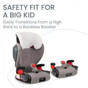 Assento Elevador com Encosto Britax Highpoint Cinza Ombré 2 em 1 18 a 54 kg