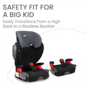 Assento Elevador com Encosto Britax Highpoint Preto Sombreado 2 em 1 Lavável 18,1 a 54,4 kg