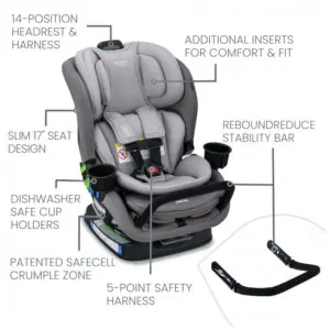 Cadeirinha Britax Poplar S Grafite Glacial 2 em 1 Conversível 2,3 a 29,5 kg ClickTight