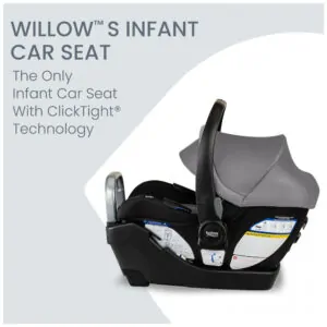 Cadeirinha Britax Willow S Grafite Ônix Bebê Recém nascido com Base Alpine e Sistema ClickTight 1,8 a 13,6 kg