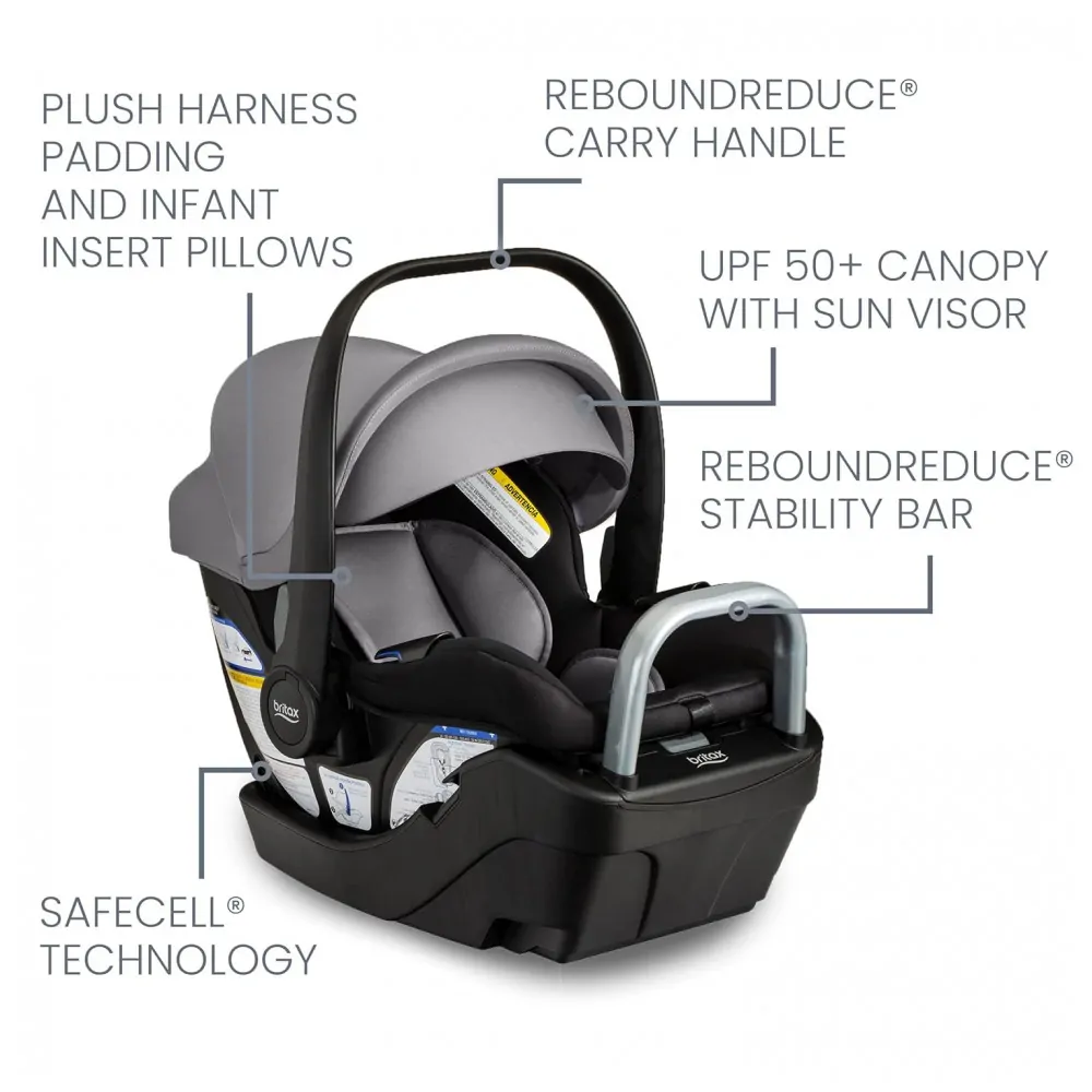Cadeirinha Britax Willow S Grafite Ônix Bebê Recém nascido com Base Alpine e Sistema ClickTight 1,8 a 13,6 kg