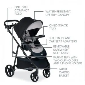 Cadeirinha Britax Willow S Grafite Ônix Bebê Recém nascido com Base Alpine e Sistema ClickTight 1,8 a 13,6 kg