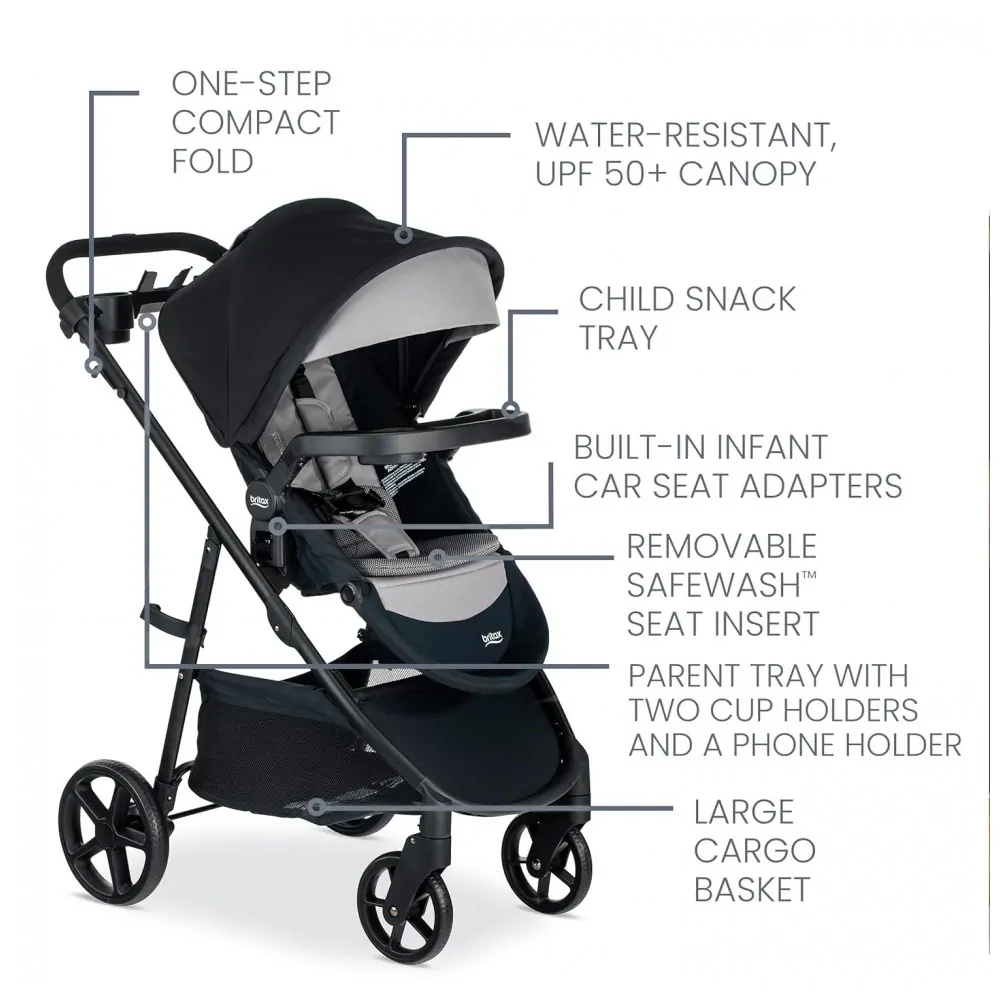 Cadeirinha Britax Willow S Grafite Ônix Bebê Recém nascido com Base Alpine e Sistema ClickTight 1,8 a 13,6 kg