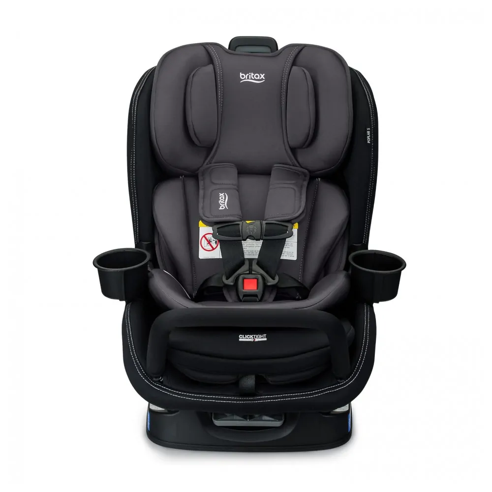 Britax Poplar S Cadeira Auto Conversível 2 em 1, Design Slim 43 cm com Instalação Rápida ClickTight, Stone Onyx 2.0
