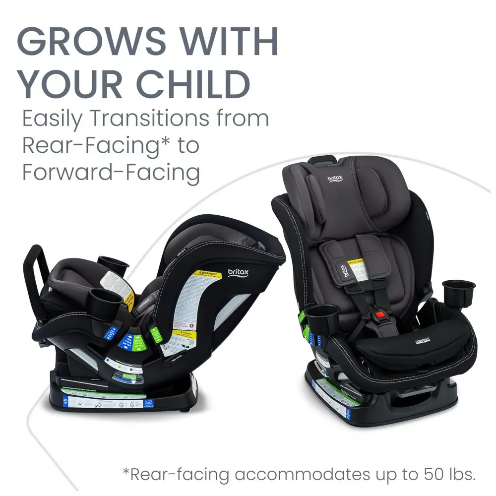 Britax Poplar S Cadeira Auto Conversível 2 em 1, Design Slim 43 cm com Instalação Rápida ClickTight, Stone Onyx 2.0