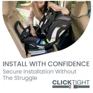 Britax Poplar S Cadeira Auto Conversível 2 em 1, Design Slim 43 cm com Instalação Rápida ClickTight, Stone Onyx 2.0