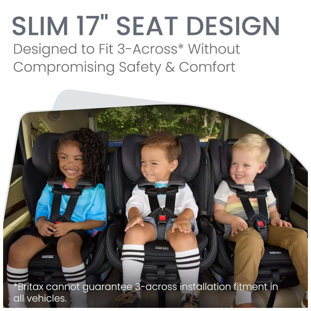 Britax Poplar S Cadeira Auto Conversível 2 em 1, Design Slim 43 cm com Instalação Rápida ClickTight, Stone Onyx 2.0