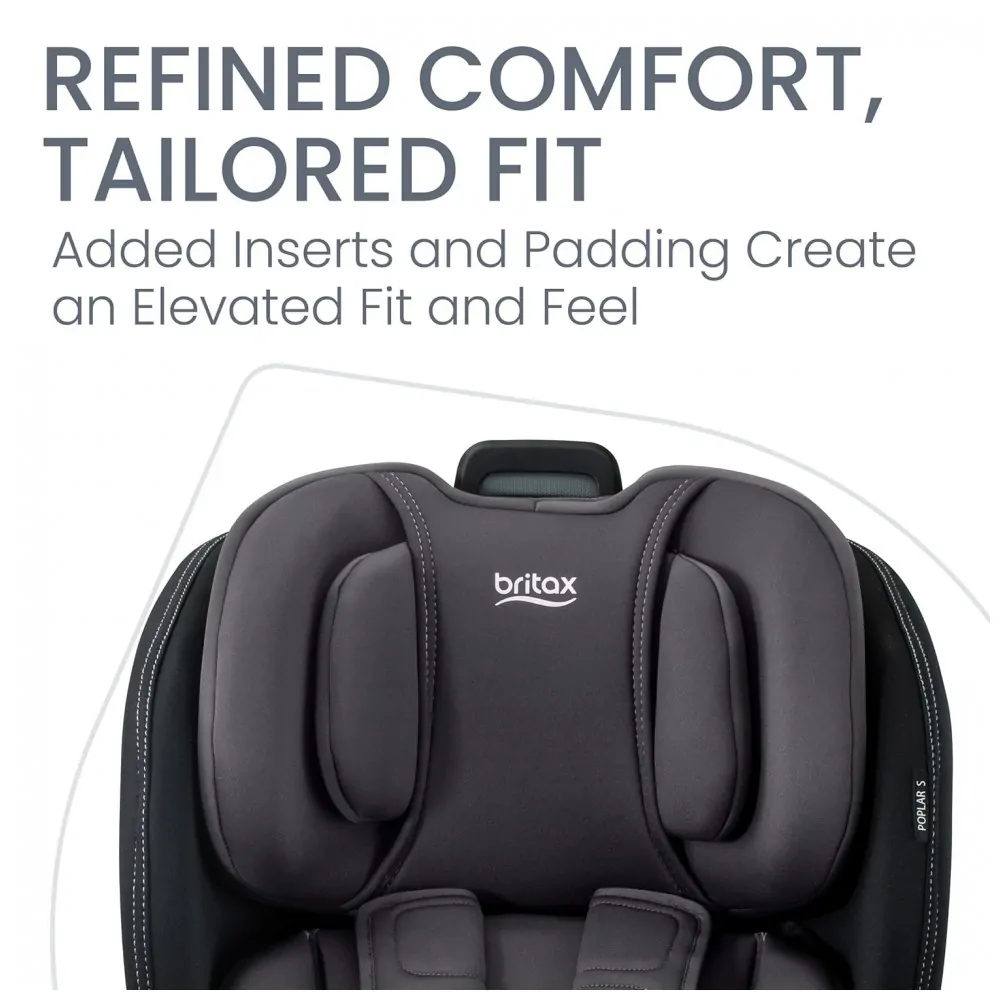 Britax Poplar S Cadeira Auto Conversível 2 em 1, Design Slim 43 cm com Instalação Rápida ClickTight, Stone Onyx 2.0