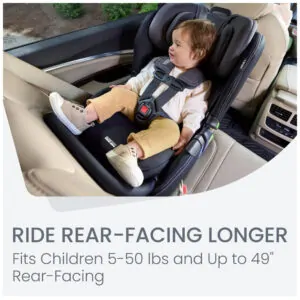Britax Poplar S Cadeira Auto Conversível 2 em 1, Design Slim 43 cm com Instalação Rápida ClickTight, Stone Onyx 2.0