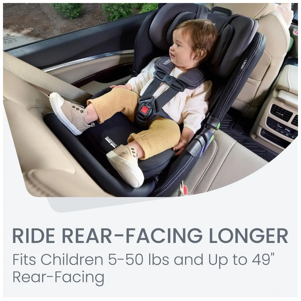 Britax Poplar S Cadeira Auto Conversível 2 em 1, Design Slim 43 cm com Instalação Rápida ClickTight, Stone Onyx 2.0