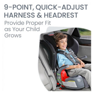 Britax Grow with You Harness2Booster Cadeira Auto 2 em 1 com Assento Elevatório e Cinto de Segurança Ajustável, Mod Black